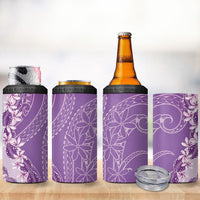 Heiva i Tahiti 4 in 1 Can Cooler Tumbler Tahitian Tiare Maori Cowrie Lei Purple