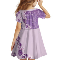 Heiva i Tahiti Family Matching Long Sleeve Bodycon Dress and Hawaiian Shirt Tahitian Tiare Maori Cowrie Lei Purple LT14 - Polynesian Pride