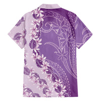 Heiva i Tahiti Family Matching Long Sleeve Bodycon Dress and Hawaiian Shirt Tahitian Tiare Maori Cowrie Lei Purple LT14 - Polynesian Pride