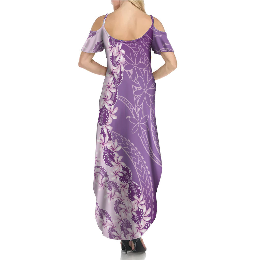 Heiva i Tahiti Family Matching Summer Maxi Dress and Hawaiian Shirt Tahitian Tiare Maori Cowrie Lei Purple