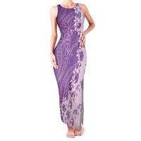 Heiva i Tahiti Family Matching Tank Maxi Dress and Hawaiian Shirt Tahitian Tiare Maori Cowrie Lei Purple