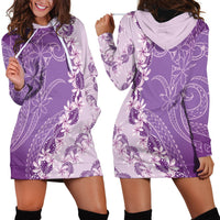 Heiva i Tahiti Hoodie Dress Tahitian Tiare Maori Cowrie Lei Purple