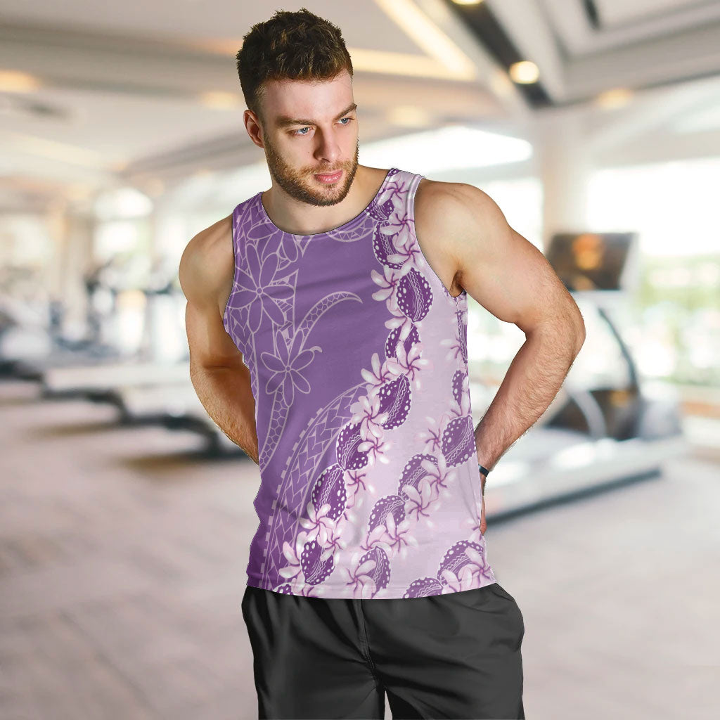 Heiva i Tahiti Men Tank Top Tahitian Tiare Maori Cowrie Lei Purple LT14 Purple - Polynesian Pride