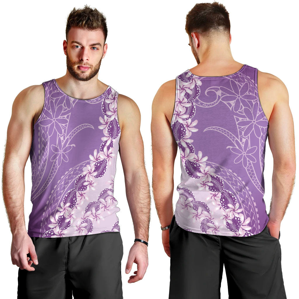 Heiva i Tahiti Men Tank Top Tahitian Tiare Maori Cowrie Lei Purple LT14 - Polynesian Pride