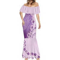 Heiva i Tahiti Mermaid Dress Tahitian Tiare Maori Cowrie Lei Purple