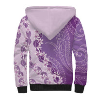Heiva i Tahiti Sherpa Hoodie Tahitian Tiare Maori Cowrie Lei Purple