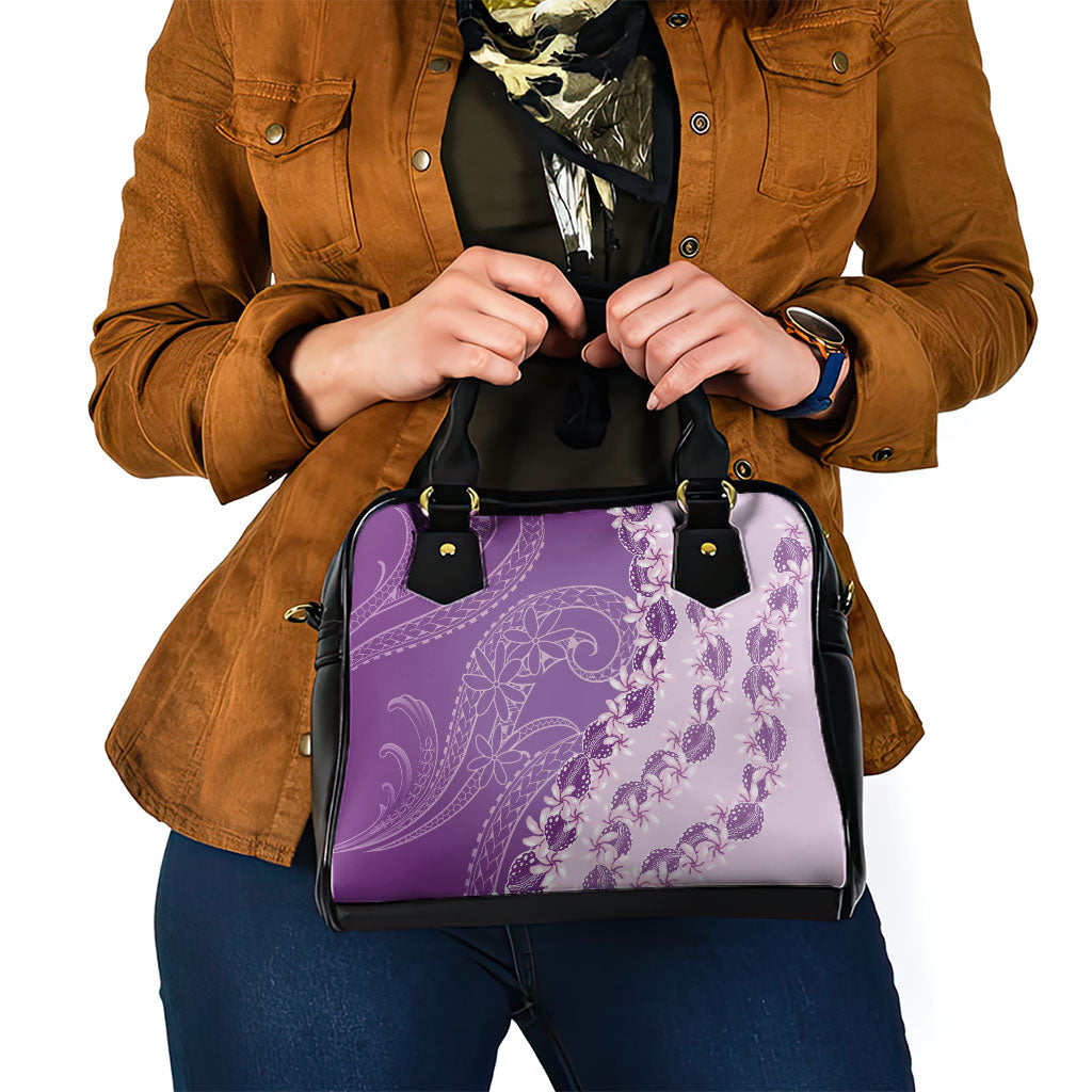 Heiva i Tahiti Shoulder Handbag Tahitian Tiare Maori Cowrie Lei Purple LT14 - Polynesian Pride