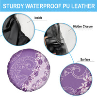Heiva i Tahiti Spare Tire Cover Tahitian Tiare Maori Cowrie Lei Purple