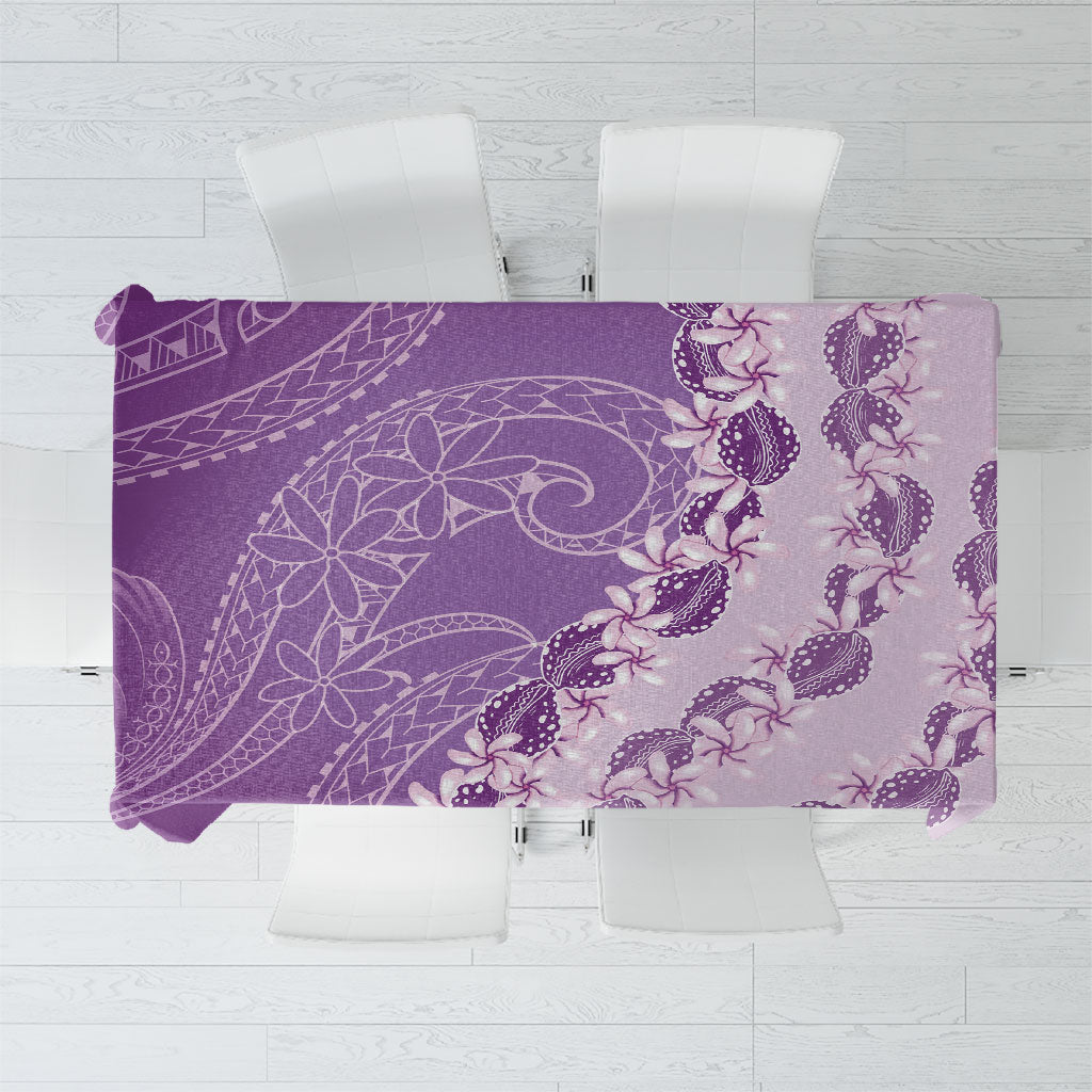 Heiva i Tahiti Tablecloth Tahitian Tiare Maori Cowrie Lei Purple