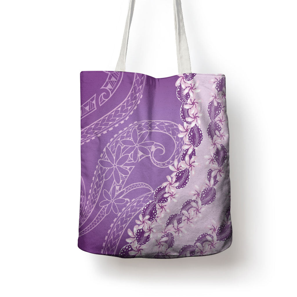 Heiva i Tahiti Tote Bag Tahitian Tiare Maori Cowrie Lei Purple LT14 - Polynesian Pride