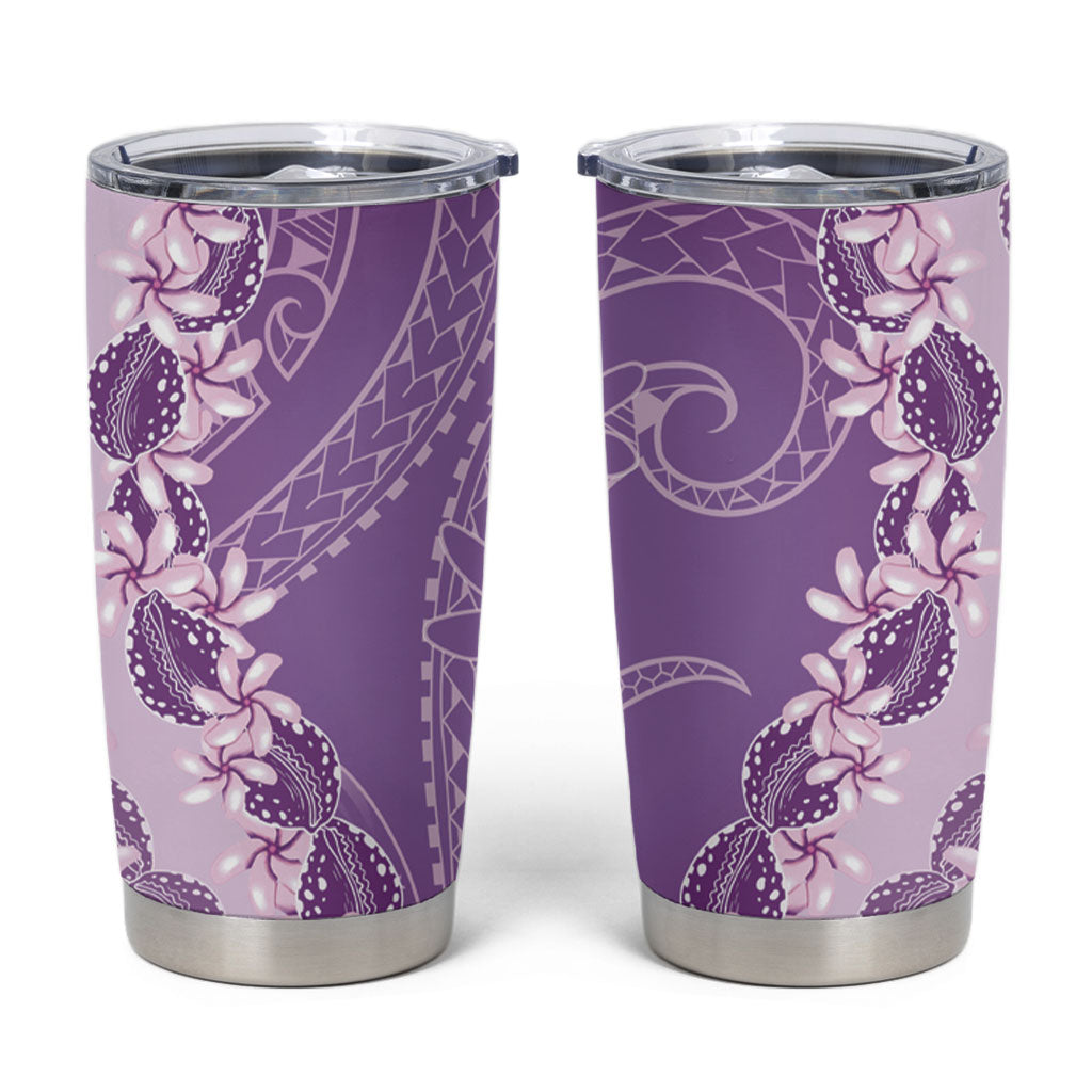 Heiva i Tahiti Tumbler Cup Tahitian Tiare Maori Cowrie Lei Purple