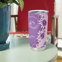 Heiva i Tahiti Tumbler Cup Tahitian Tiare Maori Cowrie Lei Purple