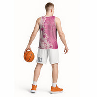 Heiva i Tahiti Basketball Jersey Tahitian Tiare Maori Cowrie Lei Pink