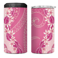 Heiva i Tahiti 4 in 1 Can Cooler Tumbler Tahitian Tiare Maori Cowrie Lei Pink LT14 One Size: 16 oz Pink - Polynesian Pride