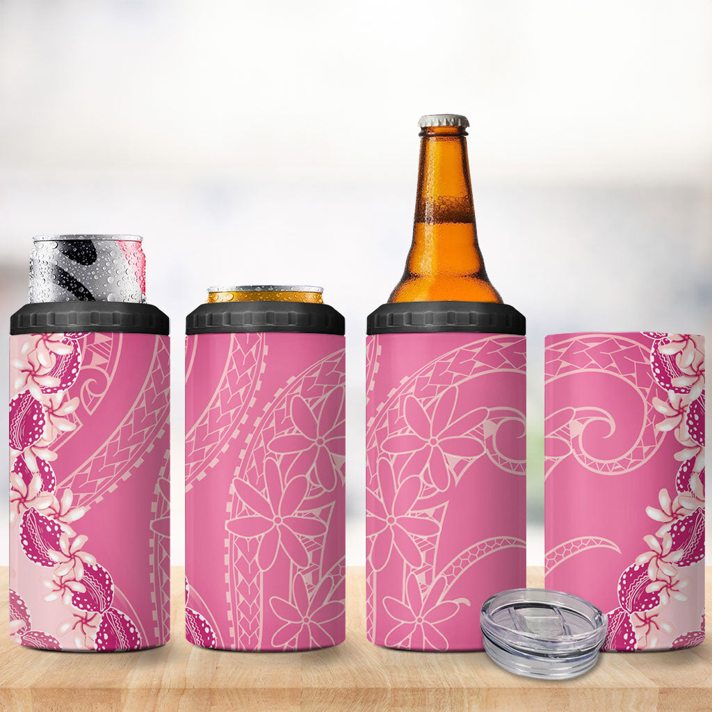 Heiva i Tahiti 4 in 1 Can Cooler Tumbler Tahitian Tiare Maori Cowrie Lei Pink LT14 - Polynesian Pride