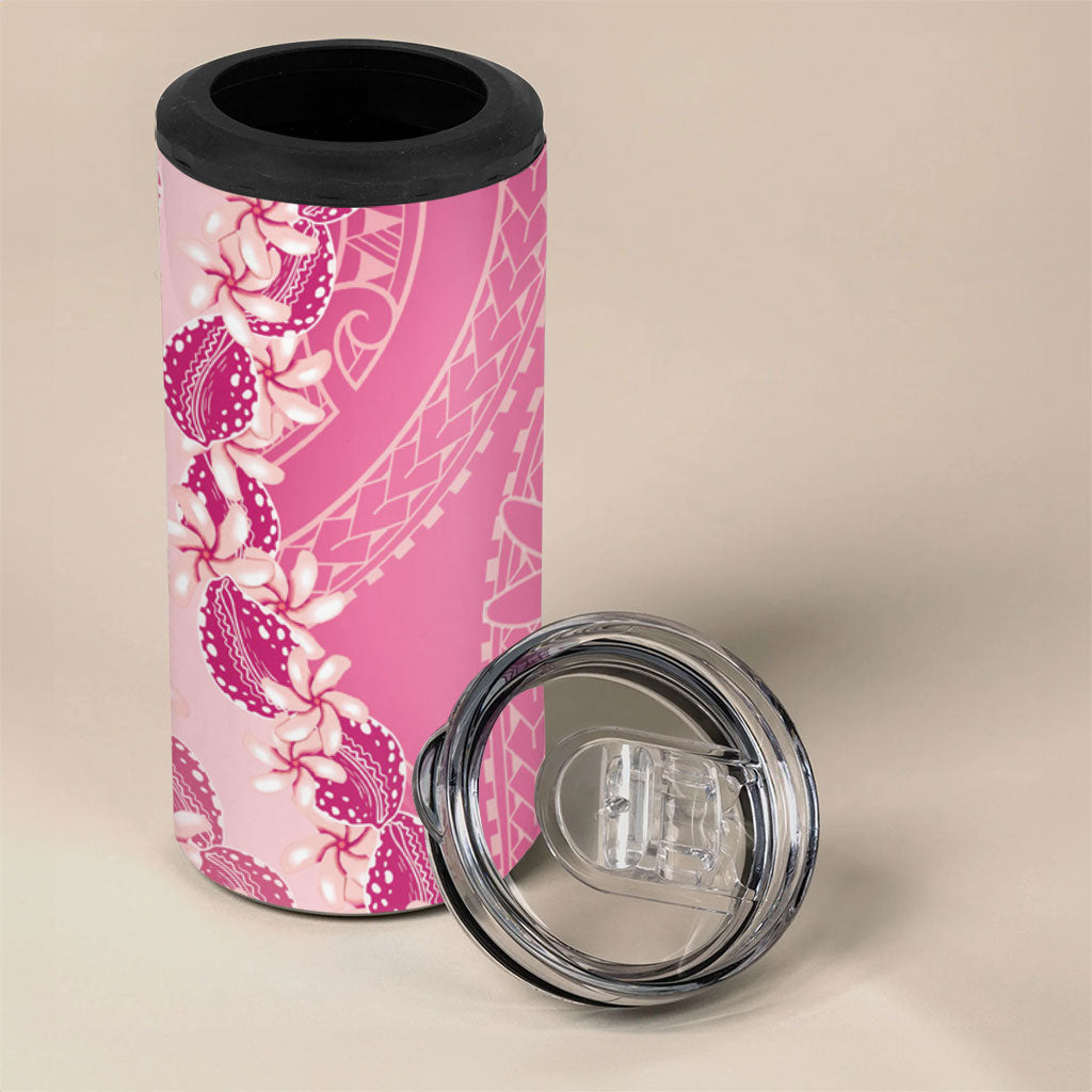 Heiva i Tahiti 4 in 1 Can Cooler Tumbler Tahitian Tiare Maori Cowrie Lei Pink LT14 - Polynesian Pride