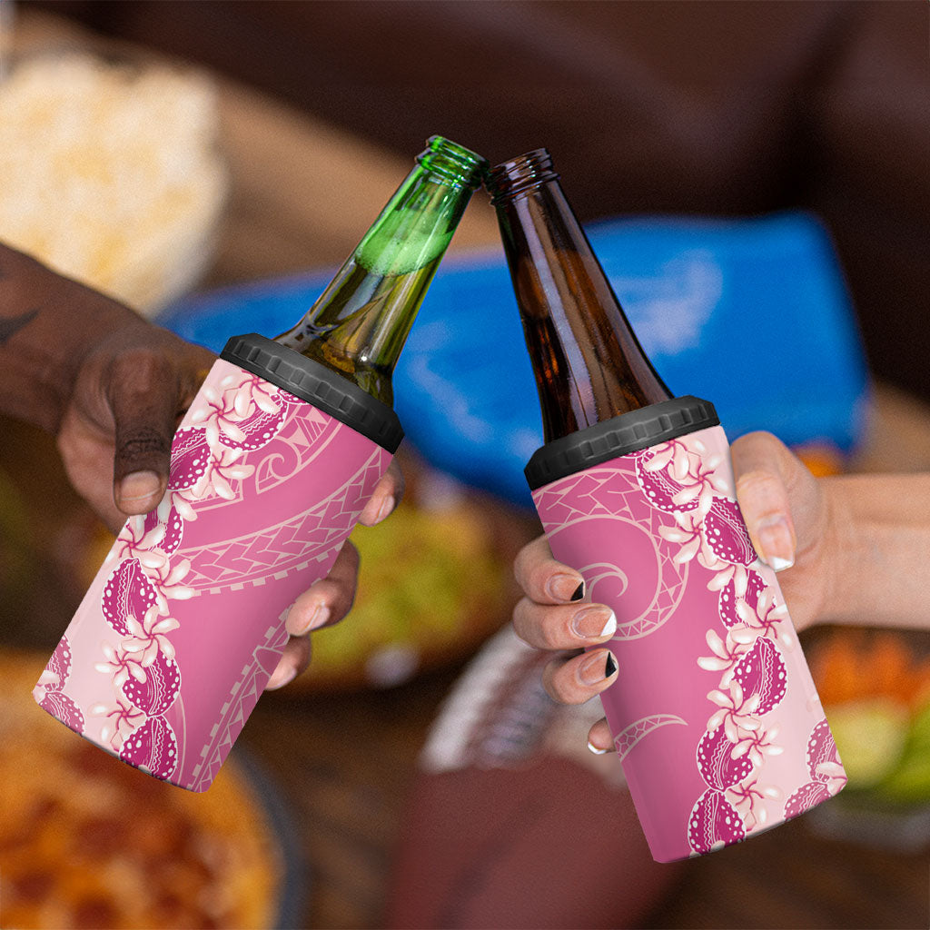 Heiva i Tahiti 4 in 1 Can Cooler Tumbler Tahitian Tiare Maori Cowrie Lei Pink LT14 - Polynesian Pride