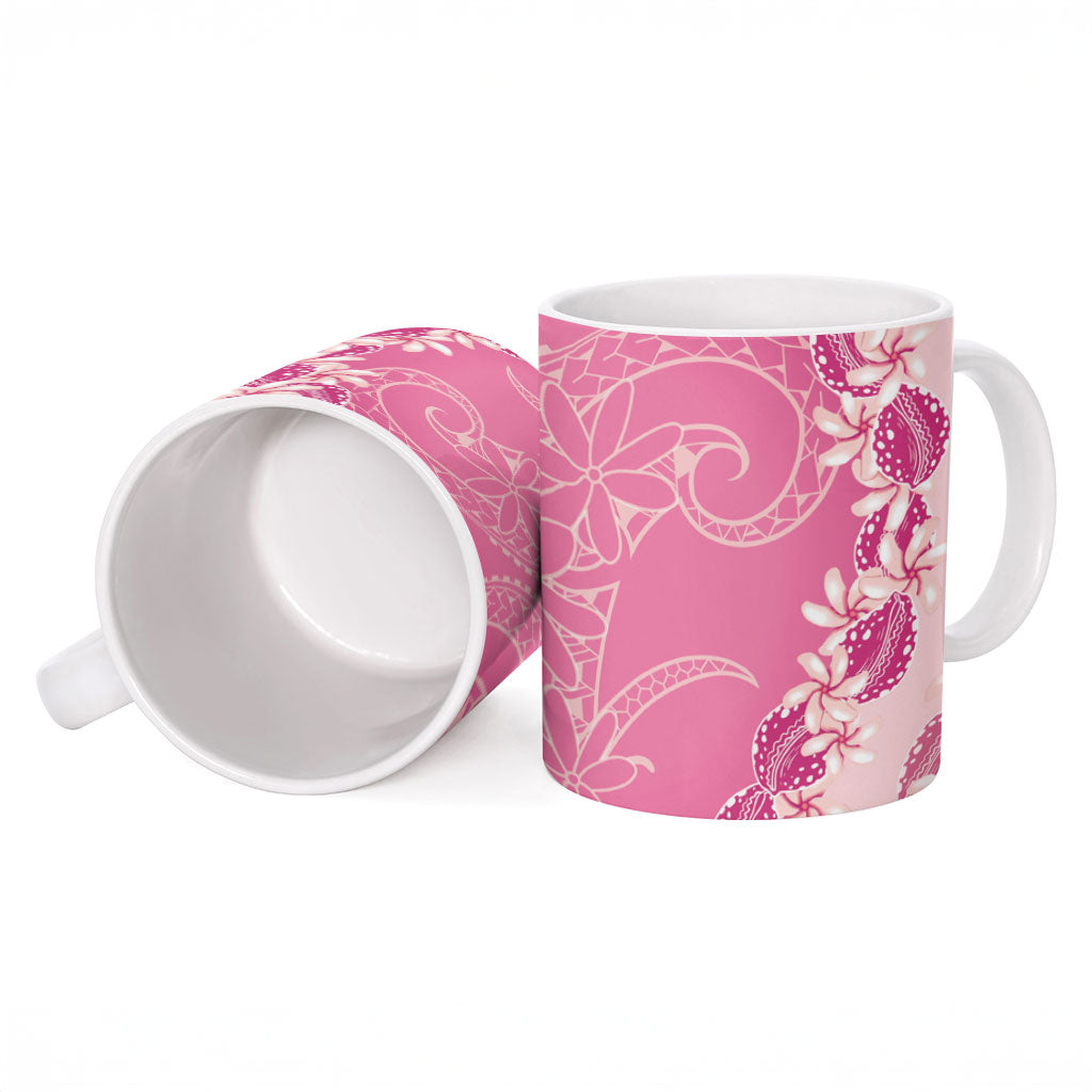 Heiva i Tahiti Ceramic Mug Tahitian Tiare Maori Cowrie Lei Pink