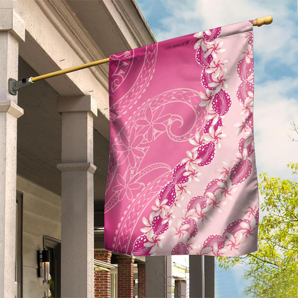 Heiva i Tahiti Garden Flag Tahitian Tiare Maori Cowrie Lei Pink