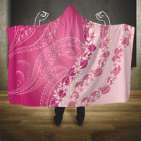 Heiva i Tahiti Hooded Blanket Tahitian Tiare Maori Cowrie Lei Pink