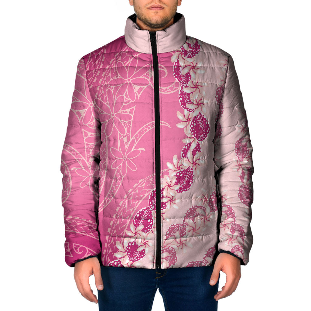 Heiva i Tahiti Padded Jacket Tahitian Tiare Maori Cowrie Lei Pink