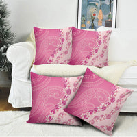Heiva i Tahiti Pillow Cover Tahitian Tiare Maori Cowrie Lei Pink