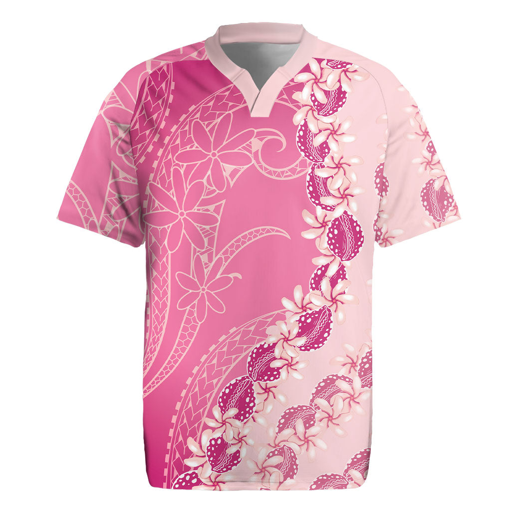 Heiva i Tahiti Rugby Jersey Tahitian Tiare Maori Cowrie Lei Pink LT14 Pink - Polynesian Pride