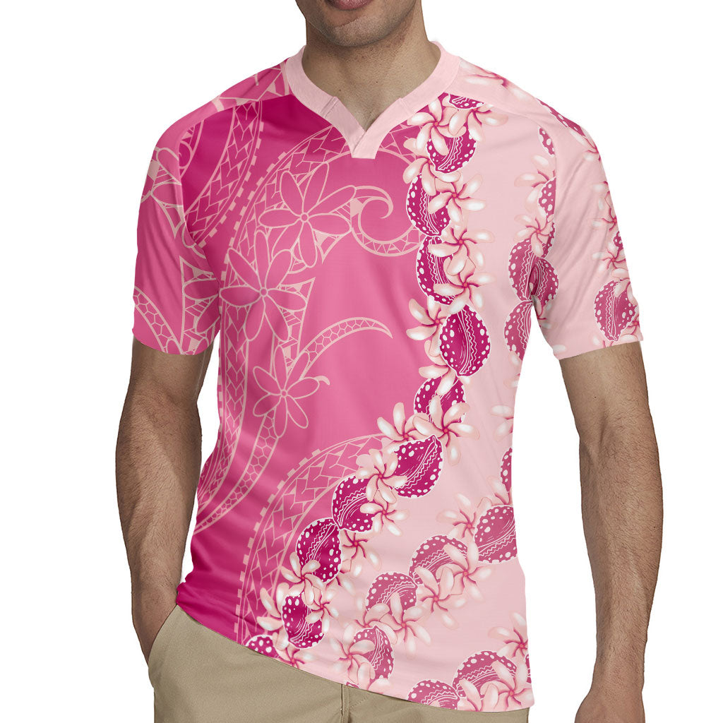 Heiva i Tahiti Rugby Jersey Tahitian Tiare Maori Cowrie Lei Pink LT14 - Polynesian Pride