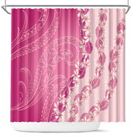 Heiva i Tahiti Shower Curtain Tahitian Tiare Maori Cowrie Lei Pink