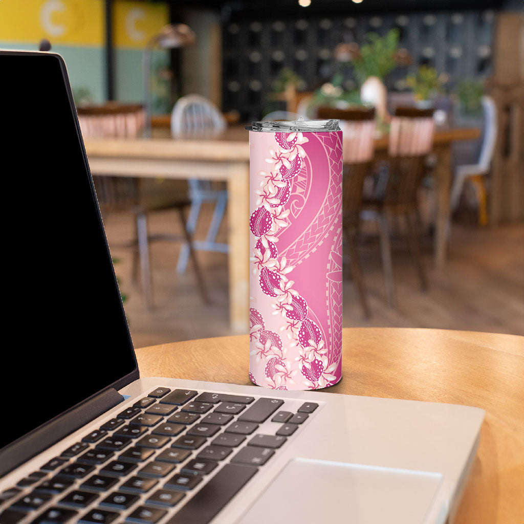Heiva i Tahiti Skinny Tumbler Tahitian Tiare Maori Cowrie Lei Pink