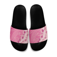Heiva i Tahiti Slide Sandals Tahitian Tiare Maori Cowrie Lei Pink