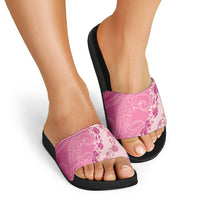 Heiva i Tahiti Slide Sandals Tahitian Tiare Maori Cowrie Lei Pink