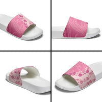 Heiva i Tahiti Slide Sandals Tahitian Tiare Maori Cowrie Lei Pink