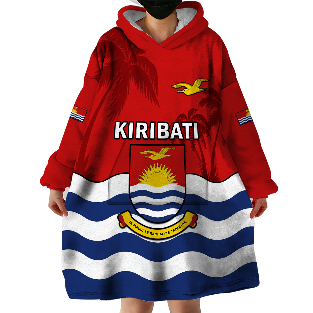 Personalised Kiribati Independence Day Wearable Blanket Hoodie Happy 44th Anniversary Flag Style LT14 - Polynesian Pride