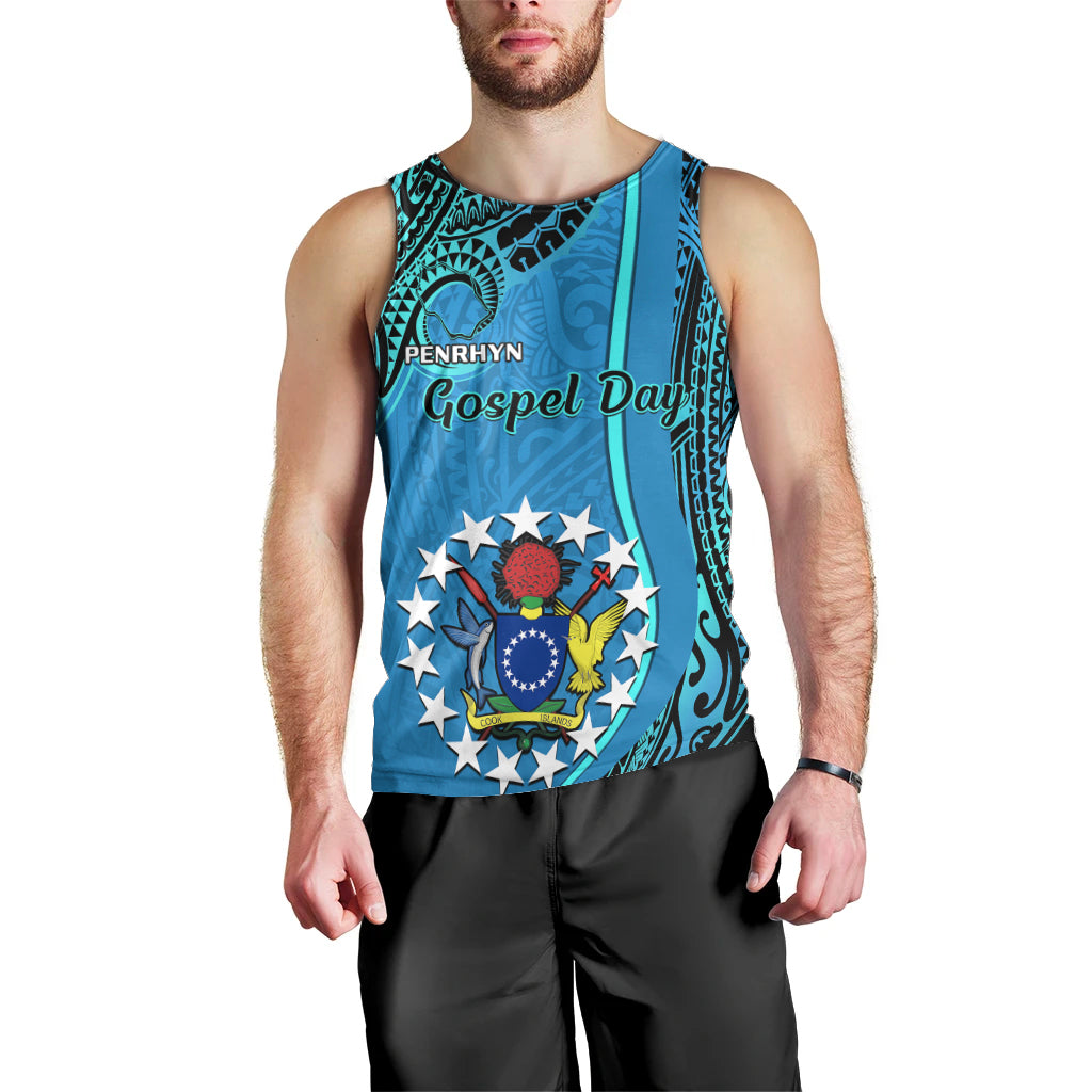 13 March Penrhyn Island Gospel Day Men Tank Top Cook Islands Tribal Pattern LT14 - Polynesian Pride