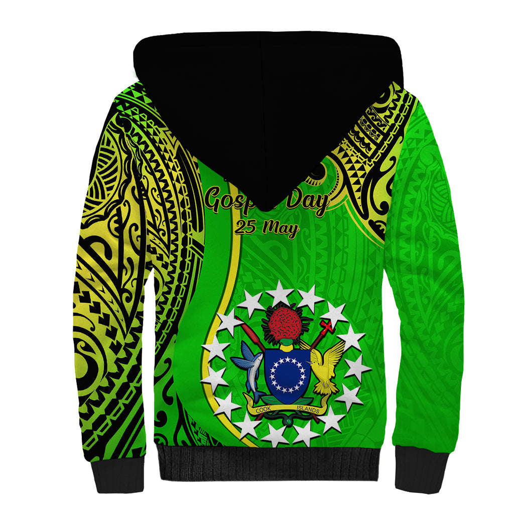 25 May Palmerston Island Gospel Day Sherpa Hoodie Cook Islands Tribal Pattern LT14 - Polynesian Pride