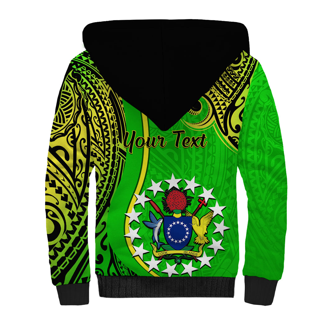 Personalised 25 May Palmerston Island Gospel Day Sherpa Hoodie Cook Islands Tribal Pattern LT14 - Polynesian Pride