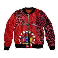 20 July Atiu Island Gospel Day Sleeve Zip Bomber Jacket Cook Islands Tribal Pattern LT14 Unisex Red - Polynesian Pride