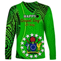 25 July Rarotonga Island Gospel Day Long Sleeve Shirt Cook Islands Tribal Pattern LT14 - Polynesian Pride