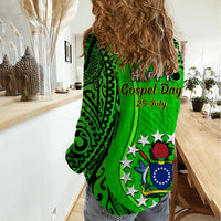 25 July Rarotonga Island Gospel Day Women Casual Shirt Cook Islands Tribal Pattern LT14 - Polynesian Pride