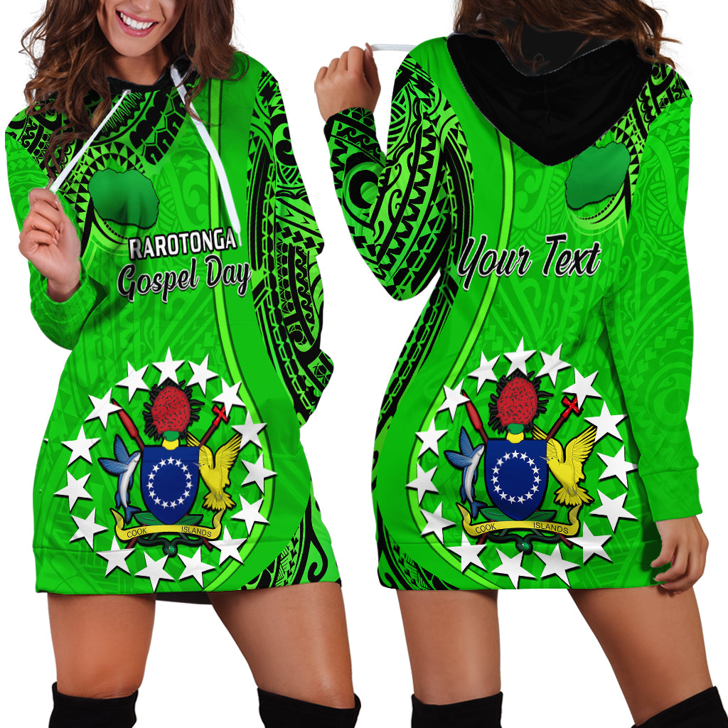 Personalised 25 July Rarotonga Island Gospel Day Hoodie Dress Cook Islands Tribal Pattern LT14 - Polynesian Pride