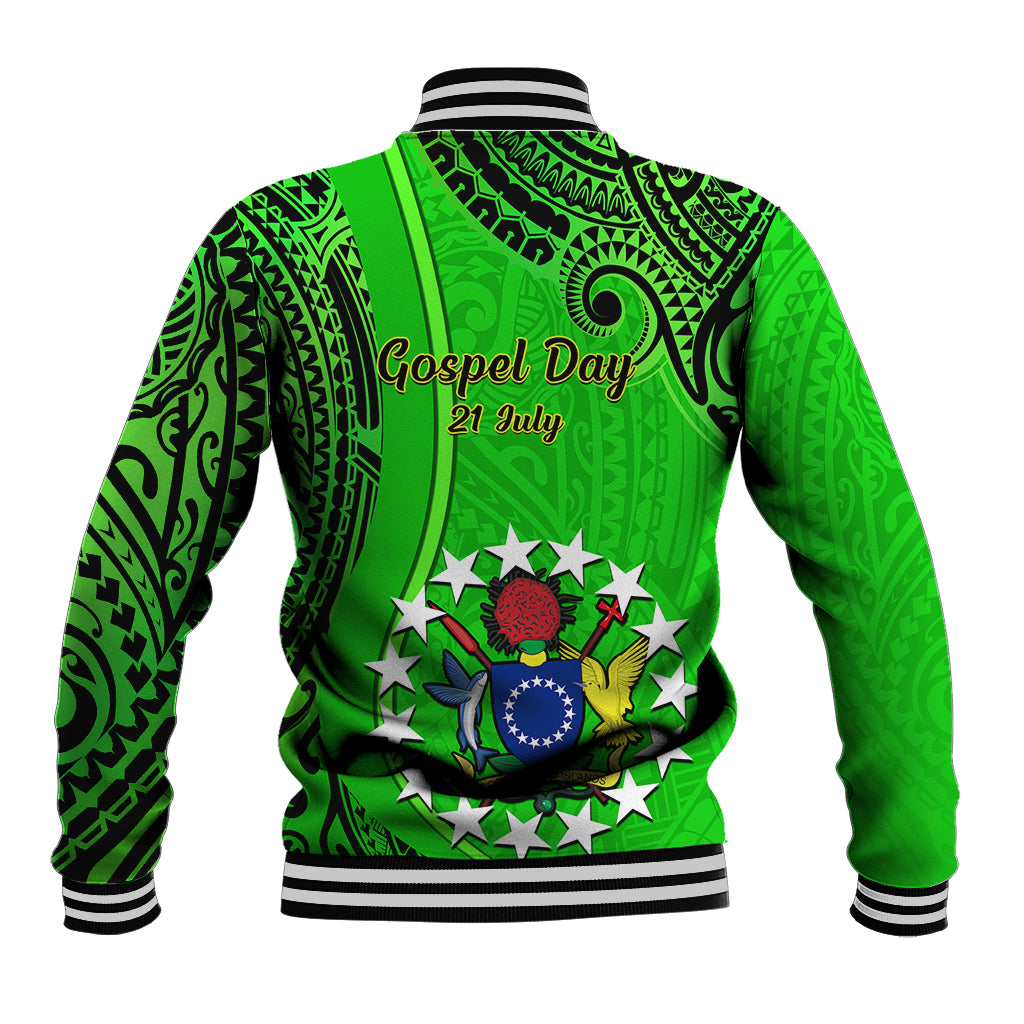 21 July Mitiaro Island Gospel Day Baseball Jacket Cook Islands Tribal Pattern LT14 - Polynesian Pride