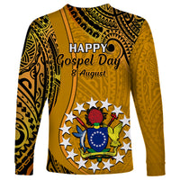 8 August Manihiki Island Gospel Day Long Sleeve Shirt Cook Islands Tribal Pattern LT14 - Polynesian Pride