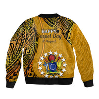 8 August Manihiki Island Gospel Day Sleeve Zip Bomber Jacket Cook Islands Tribal Pattern LT14 - Polynesian Pride