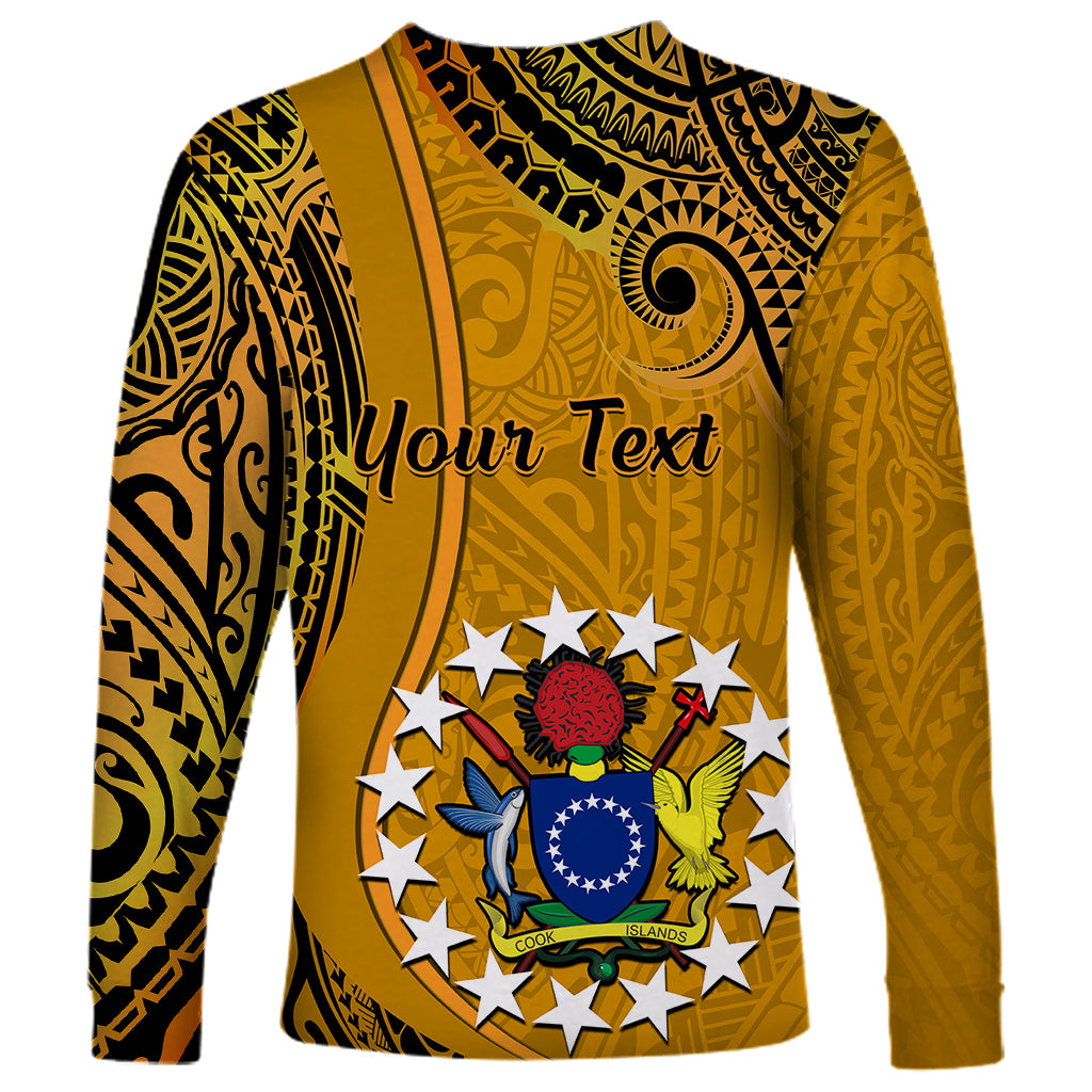 Personalised 8 August Manihiki Island Gospel Day Long Sleeve Shirt Cook Islands Tribal Pattern LT14 - Polynesian Pride