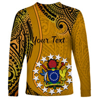 Personalised 8 August Manihiki Island Gospel Day Long Sleeve Shirt Cook Islands Tribal Pattern LT14 - Polynesian Pride