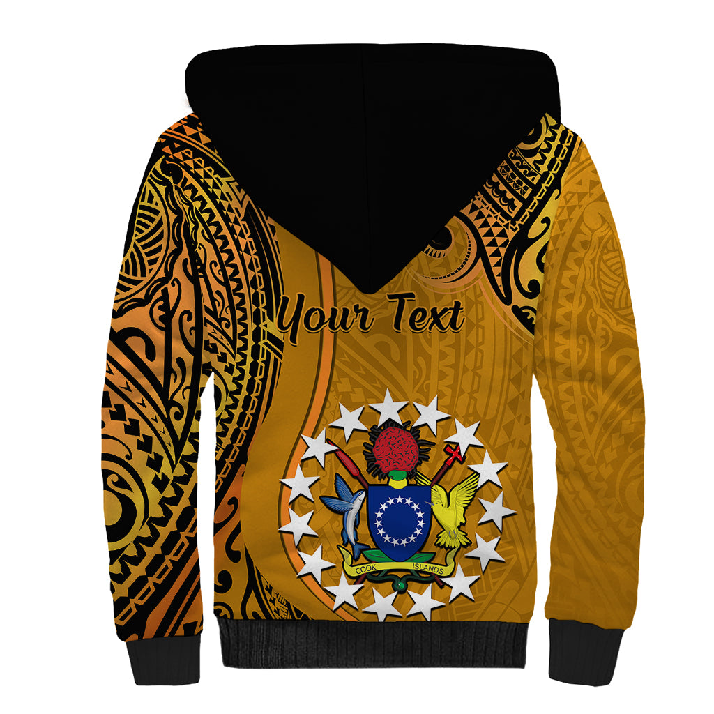 Personalised 15 August Rakahanga Island Gospel Day Sherpa Hoodie Cook Islands Tribal Pattern LT14 - Polynesian Pride