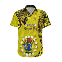27 October Aitutaki Island Gospel Day Hawaiian Shirt Cook Islands Tribal Pattern LT14 Gold - Polynesian Pride