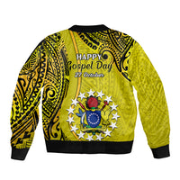 27 October Aitutaki Island Gospel Day Sleeve Zip Bomber Jacket Cook Islands Tribal Pattern LT14 - Polynesian Pride