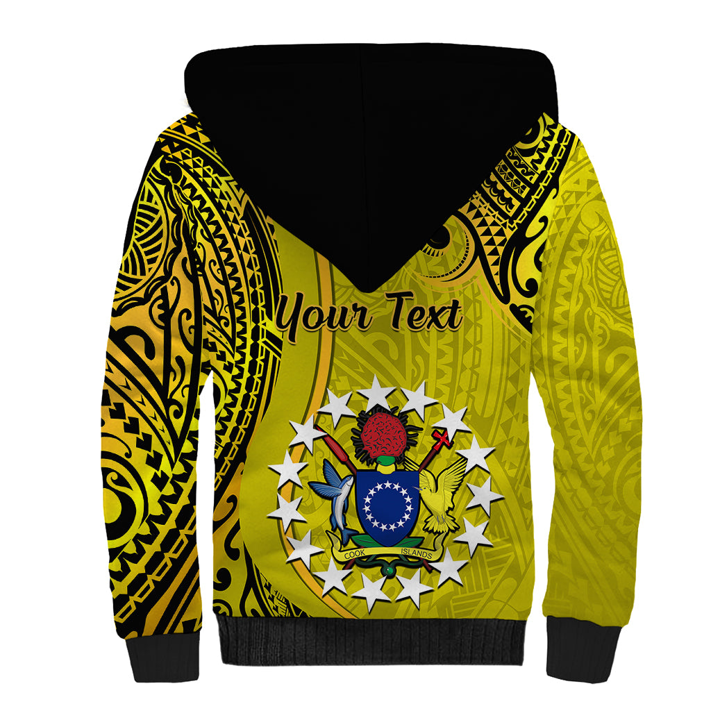 Personalised 27 October Aitutaki Island Gospel Day Sherpa Hoodie Cook Islands Tribal Pattern LT14 - Polynesian Pride